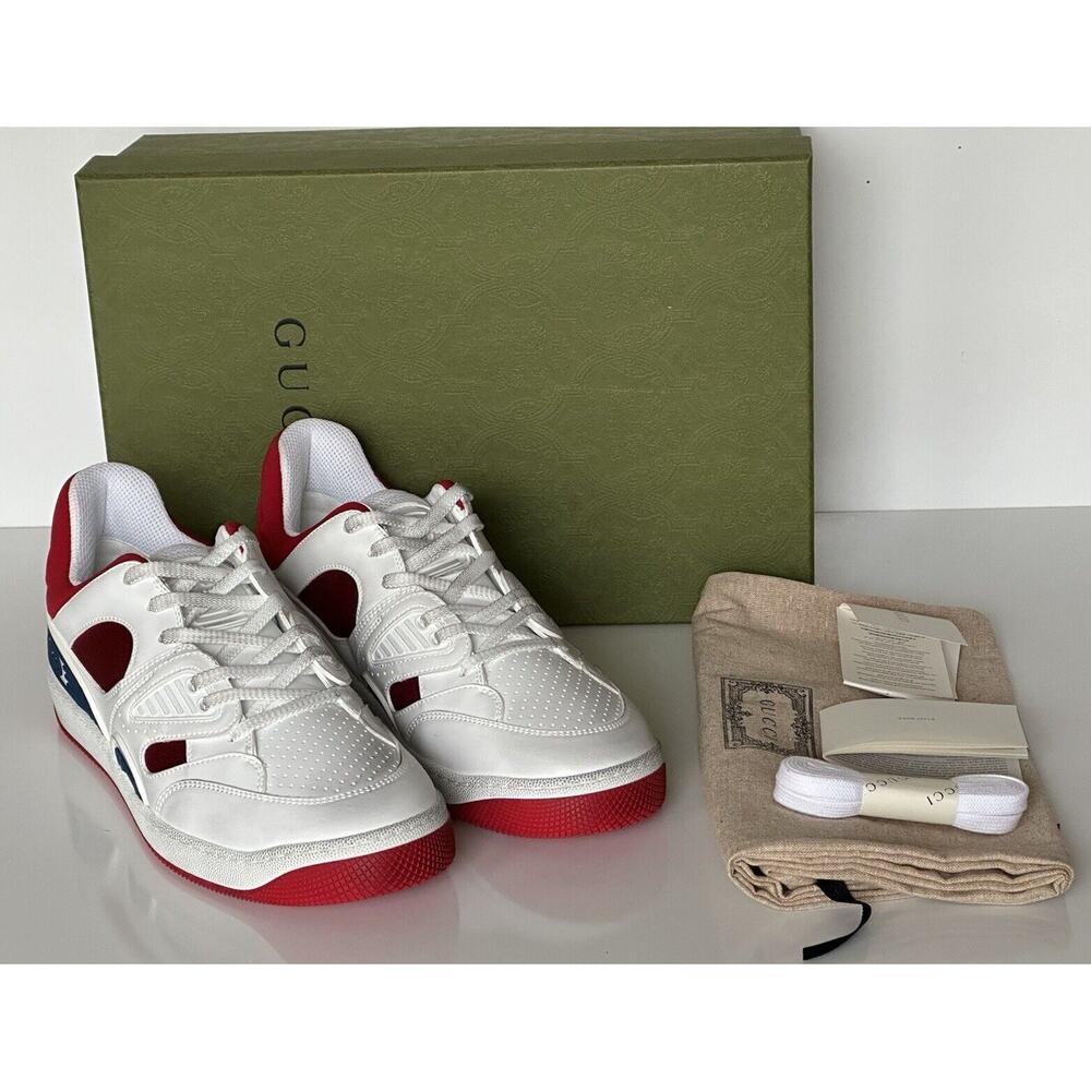 Gucci Men's Low-top White/Red Leather Sneakers 11.5 US (Gucci 11G) 697882 NIB IT - Picture 12 of 14